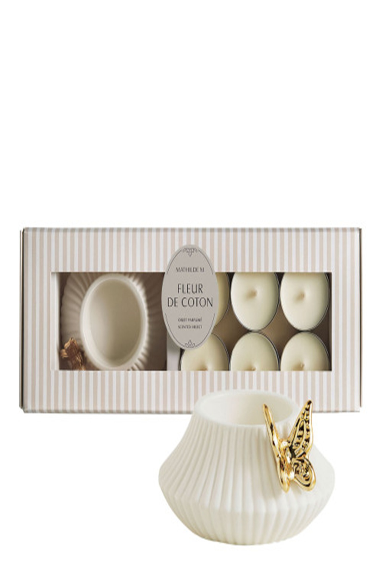SET PORTACANDELA E 6 CANDELE PROFUMATE MATHILDE M.
